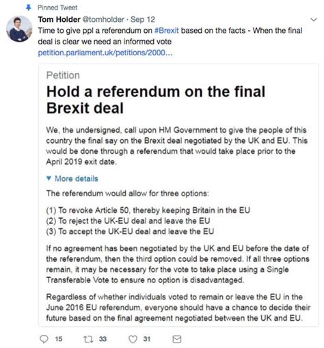 brexit referendum petition thousands   vote  eu exit deal