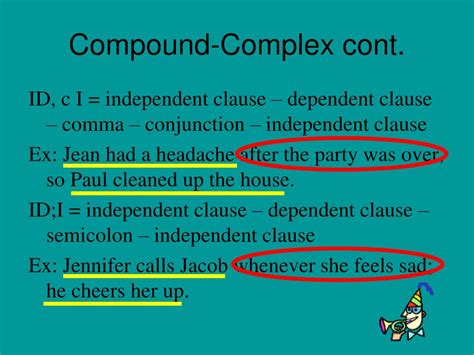 formulas  complex  compound complex sentences