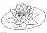 Lily Pad Coloring Flower Pond Pages Printable Kids Color Adults sketch template