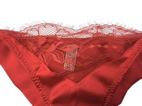 red silk and lace panties sheer tanga marianna giordana paris