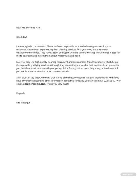 cleaning service proposal letter google docs word apple pages