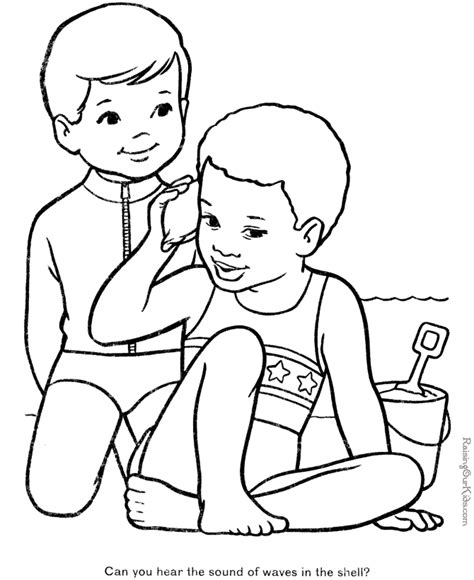 beach coloring sheets