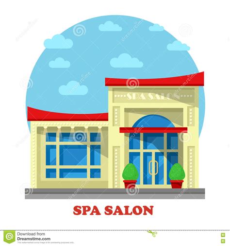 spa  beauty salon  parlor parlour building stock vector
