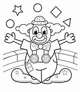 Coloring Pages Clown Happy Getdrawings sketch template