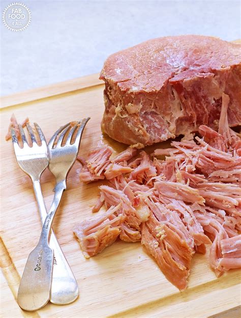 ingredient slow cooker pulled gammon shredded ham fabfoodall gammon recipes easy slow