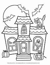 Halloween Coloring Pages Easy Kids Fun House Haunted Printable Colouring Sheets Activities Drawings Peasy Easypeasyandfun Decorations Mansion Crafts Choose Board sketch template