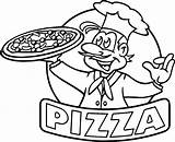 Pizza Coloring Pages Printable Hut Color Drawing Restaurant Logo Book Slice Line Cartoon Sheet Preschool Children Small Food Getdrawings Print sketch template