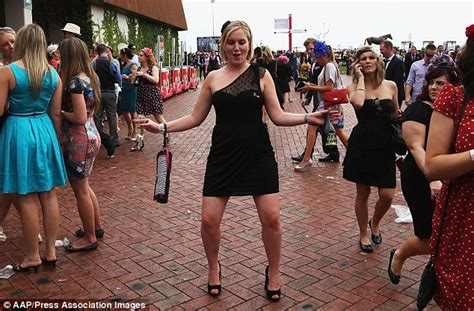 melbourne cup 2012 shocking video of drunk woman punching racegoers