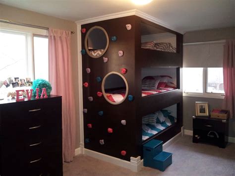 wonderful ideas  triple bunk beds   kids bedroom interior