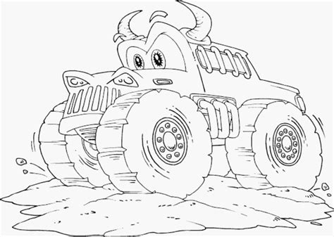 drawing monster truck coloring pages  kids