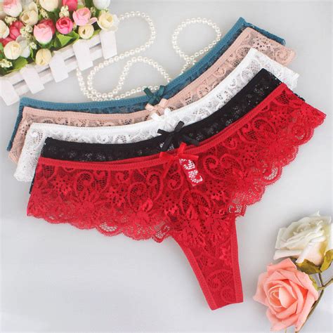 fashion sexy women ladies lace v string briefs panties thongs g string