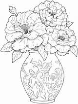 Coloring Pages Flower Arrangement Getcolorings sketch template