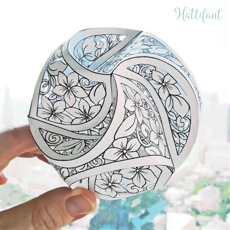 triskele paper globe papercut floral pattern personal etsy