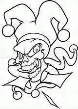 Skull Clown Joker Evil Drawing Clowns Draw Drawings Scary Easy Step Tattoos Stencil Face Tattoo Google Graffiti Designs Jester Coloring sketch template