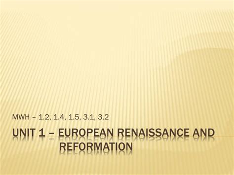 ppt unit 1 european renaissance and reformation