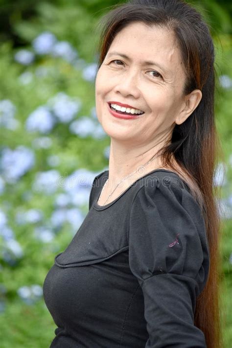 older filipina female senior and happiness stock image image of