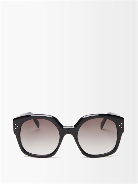 black oversized round acetate sunglasses celine eyewear