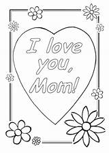 Mom Coloring Mothers Printable Sheet Pages Mother Heart Sheets Flowers Happy Ecoloringpage sketch template