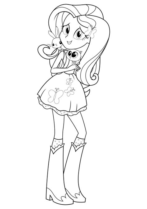 equestria girls fluttershy coloring pages   pony equestria