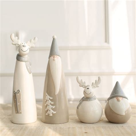 creatieve kerstman home decor moderne keramische elanden beeldje ambachten cartoon unieke dier