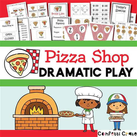 pizza shop dramatic play printables activities  kids home etsy