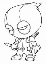 Colorear Deadpool Superheroes Caricatura Pintarcolorear Lapiz sketch template