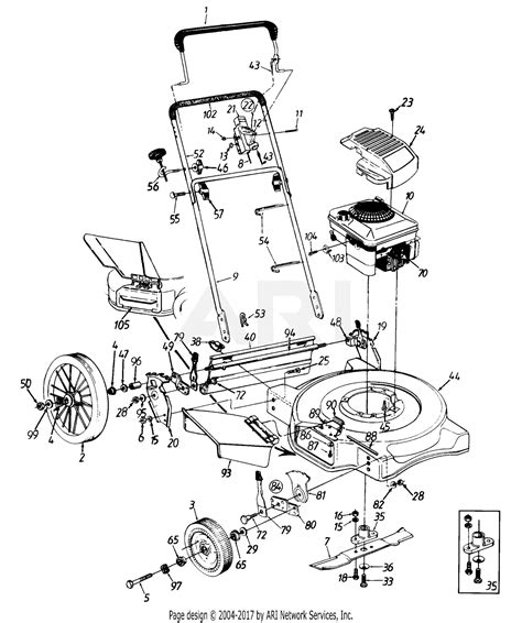 mtd    push mower gas  parts diagram  rotary mower