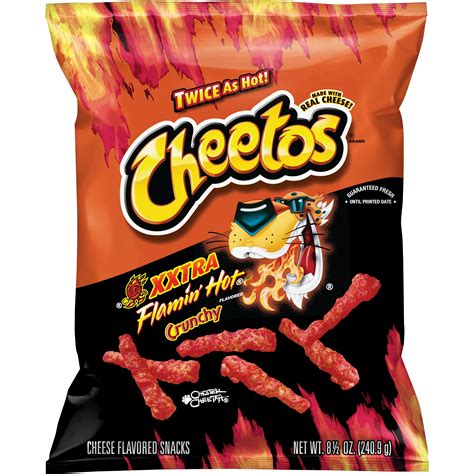cheetos crunchy xxtra flamin hotcheese flavored snacks  oz bag
