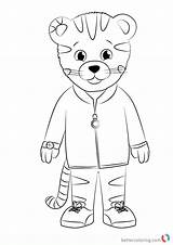 Daniel Tiger Coloring Pages Neighborhood Striped Drawing Draw Printable Tigers Kids Step Cartoon Color Print Adults Bettercoloring sketch template
