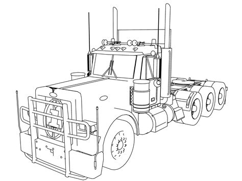 trailer truck drawing  getdrawings