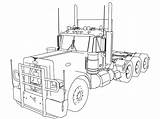 Truck Coloring Pages Semi Trailer Peterbilt Kenworth Tractor Horse Drawing Trucks Printable Camper Kids Cabover Line Color Trailers Sketch Getdrawings sketch template