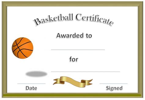 basketball award certificate  print activity shelter