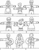Finger Puppets Family Printable Puppet Template Coloring Worksheet Kids Lds Pages People Primary Familia Para Clipart Dedoches La Paper Fingers sketch template