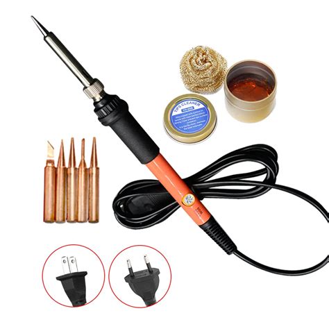 electric soldering iron kit soldering set tip cleaner solder paste   adjustable