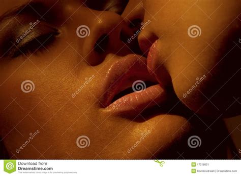 pair girls mouths kissing stock image image of lips 17318601