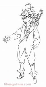 Meliodas Coloring Pages Deadly Sins Seven Anime Draw Nanatsu Taizai Drawings Lineart Body Easy Ban Sketch Sketches Comments Mangajam Printable sketch template