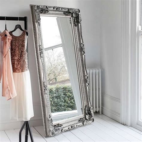 Carved Floor Standing Mirror By Primrose And Plum