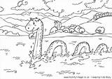 Ness Loch Colouring Nessie Monstruo Lochness Monstre England Vuelta sketch template
