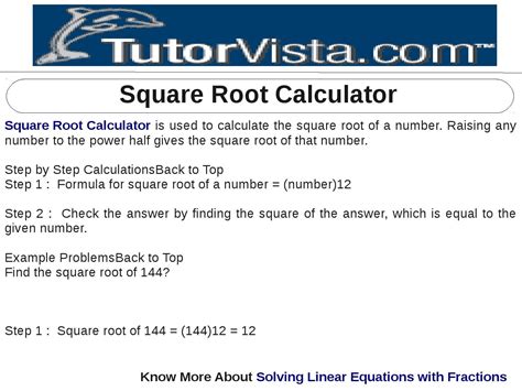 square root calculator  tutorvista team issuu