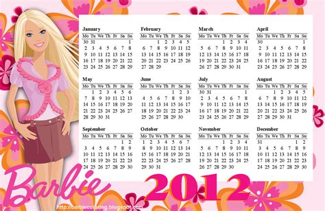 barbie coloring pages   calendar printable