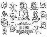 Maradona Coloriage Legende Football Imprimer Stampare sketch template