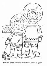Coloring Lands Esquimales Qisforquilter Norte Polo Toddler sketch template