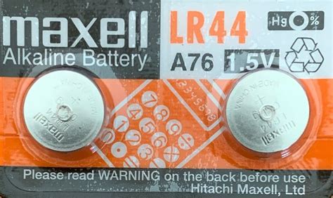 Maxell A76 Lr44 Ag13 L1154 G13 V13ga Package Of 2 Batteries