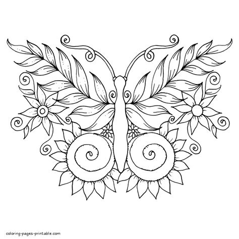 printable butterfly coloring pages  adults coloring pages