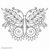 Coloring Pages Butterfly Adults Printable Adult Butterflies Difficult Print Look Other sketch template