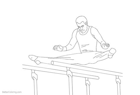 gymnastics coloring pages parallel bars  printable coloring pages