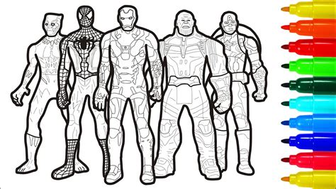 superheroes marvel coloring pages youtube