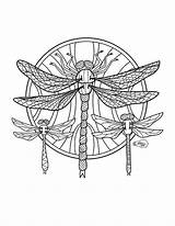 Coloring Pages Dragonfly Adult Adults Dragonflies Etsy Digital Stamp Sketch Source Visit Site Details Flies Dragon sketch template
