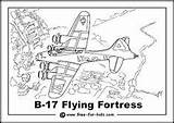 Coloring Pages B17 Fortress Flying Ww2 Normandy School Colouring sketch template
