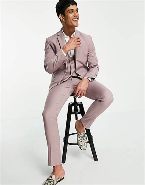 New Look Skinny Suit Pant In Pale Pink Asos